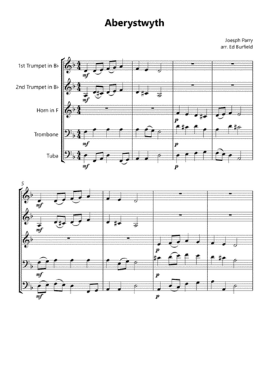 Aberystwyth - Hymn Tune for Brass Quintet (arr. Edward Burfield)