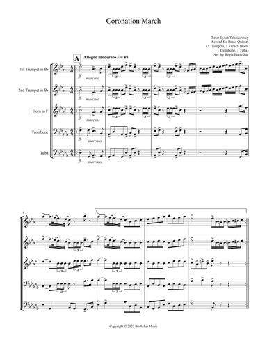 Coronation March (Db) (Brass Quintet - 2 Trp, 1 Hrn, 1 Trb, 1 Tuba) (arr. Regis Bookshar)