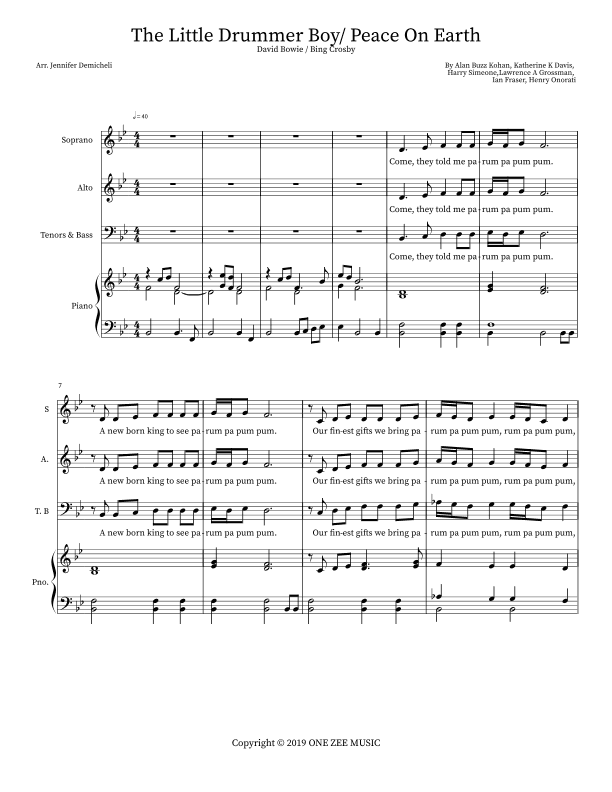 Little Drummer Boy/peace On Earth (arr. Jennifer Demicheli)