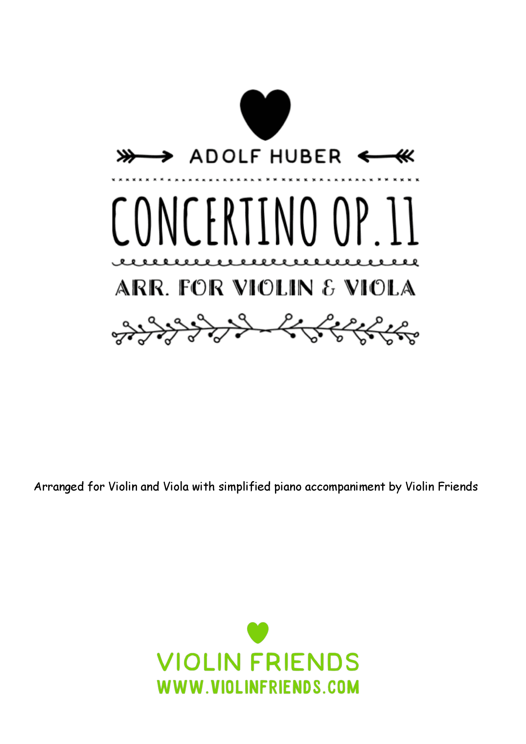 Concertino by Adolf Huber for Violin and Viola Op.11 (arr. Violin Friends)