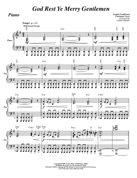 God Rest Ye Merry Gentlemen (arr. Chris Emert)