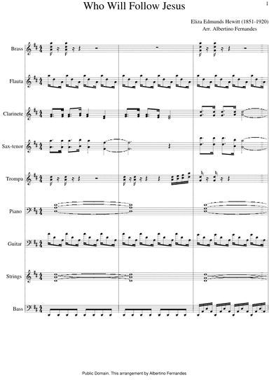 Who Will Follow Jesus - Score Only (arr. Albertino Fernandes)