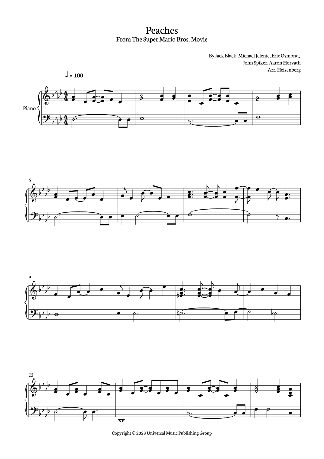 Peaches (arr. Heisenberg)