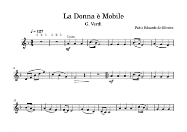 La Donna è Mobile - Rigoletto (Verdi)  - Easy Arrangement (arr. Fabio Eduardo de Oliveira)