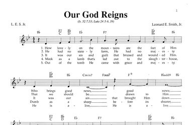 "Our God Reigns," aka "How Lovely On The Mountains"
