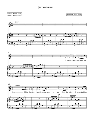 In the Garden, Soprano and Piano (arr. julia tsien)