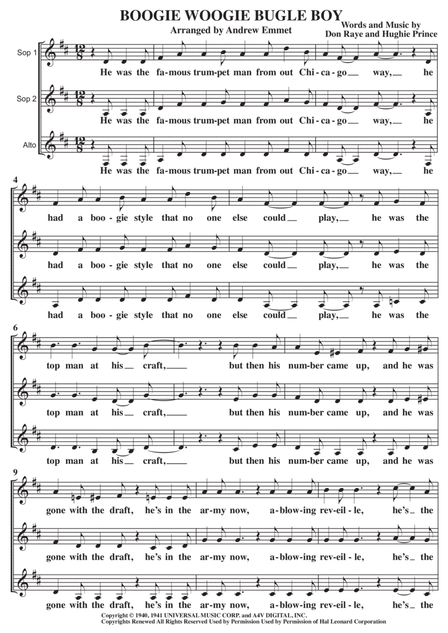 Boogie Woogie Bugle Boy (arr. Andrew Emmet)