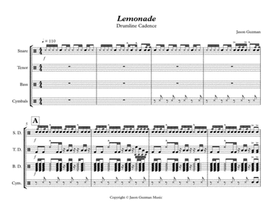 Lemonade- Drumline Cadence
