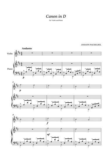 Canon in D for Violin and Piano (arr. Cássio Silva Chaves)