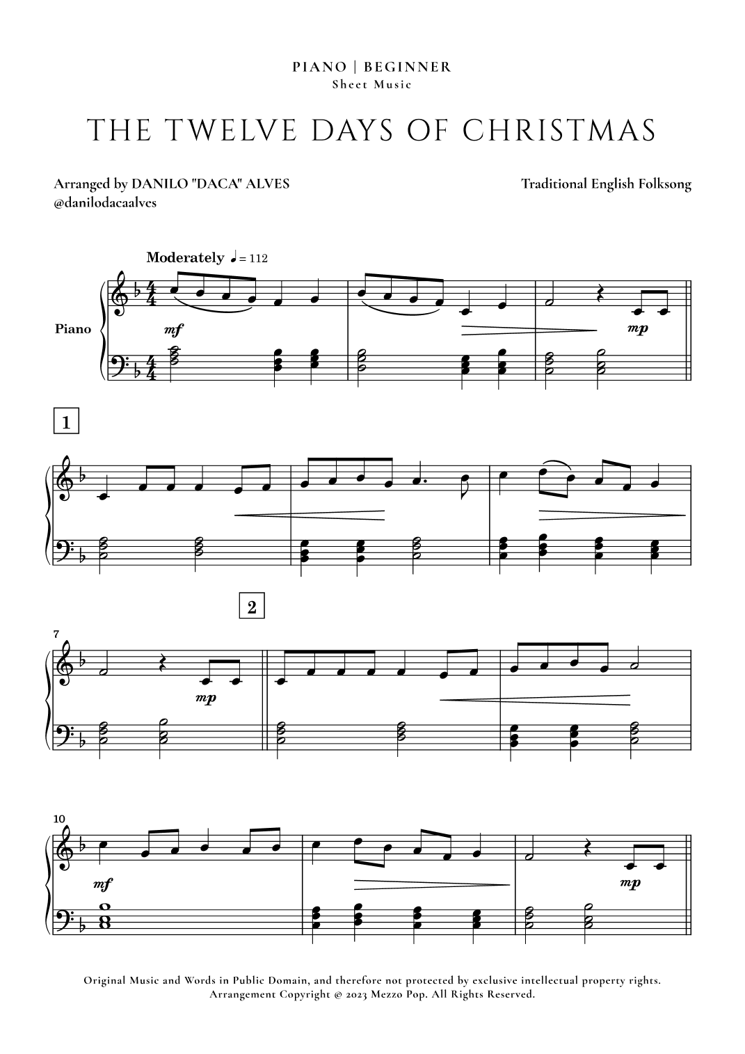The Twelve Days of Christmas (arr. Danilo "Daca" Alves)