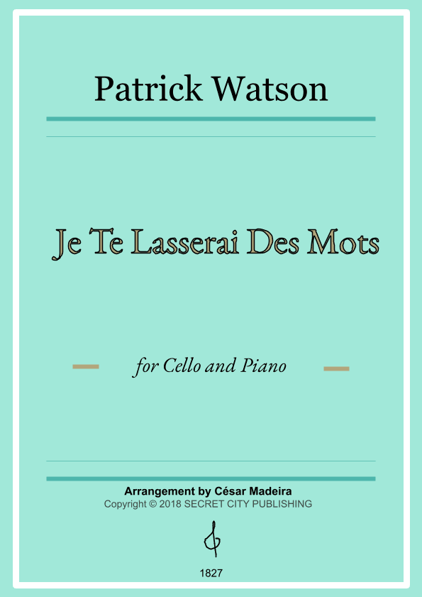 Je Te Laisserai Des Mots (arr. César Madeira)
