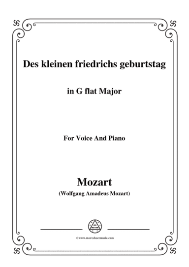 Mozart-Des kleinen friedrichs geburtstag,in G sharp Major,for Voice and Piano (arr. MSM)