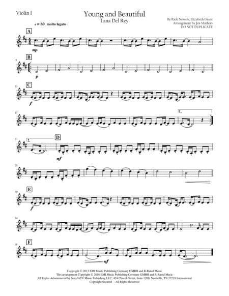 Young And Beautiful (arr. Jen Mathers)