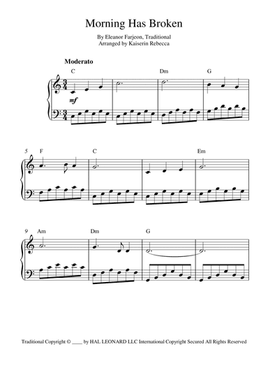 Morning Has Broken (arr. Kaiserin Rebecca)