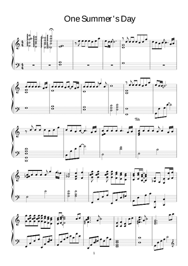 One Summer's Day (arr. Joe Hisaishi)