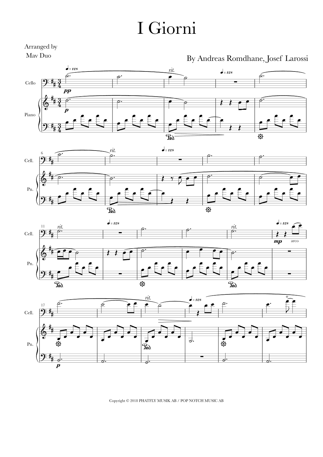 I Giorni (arr. Mav Duo)