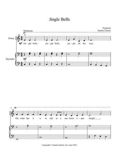 Jingle Bells (beginning solo with optional elementary duet)