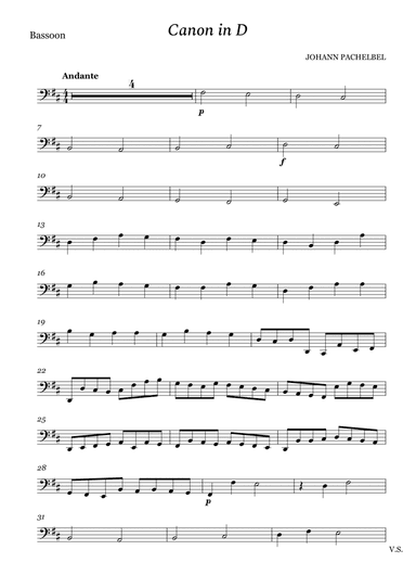 Canon in D for Bassoon (arr. Cássio Silva Chaves)