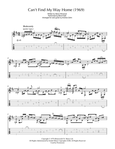 Can't Find My Way Home (arr. Andrew Zohn)