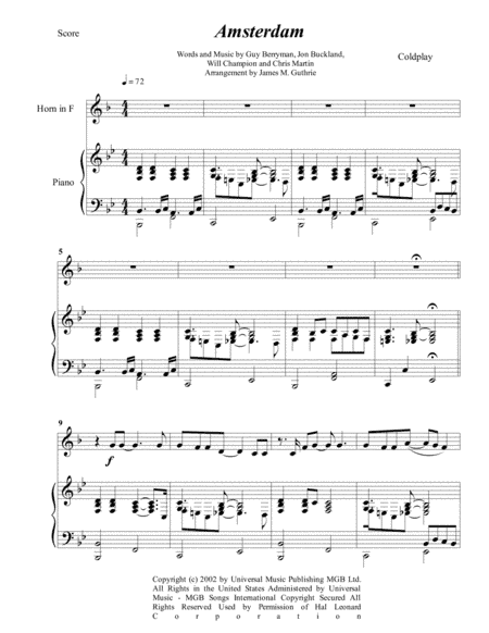 Amsterdam (arr. James M. Guthrie)