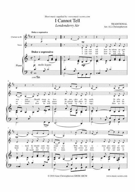 Londonderry Air - Voice, Clarinet and Piano (arr. Anne L Christopherson GRSM ARCM)
