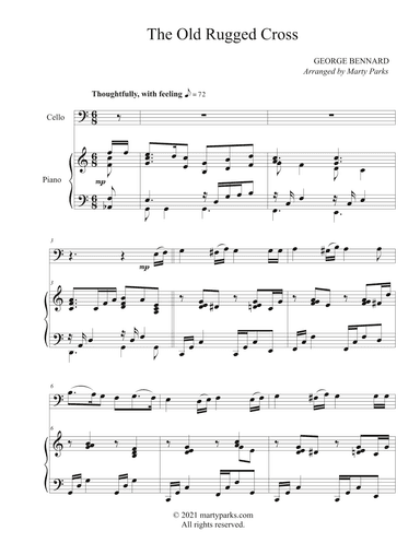 The Old Rugged Cross (Cello-Piano) (arr. Marty Parks)
