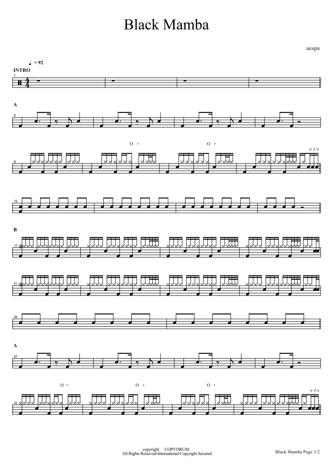 Black Mamba (arr. COPYDRUM)