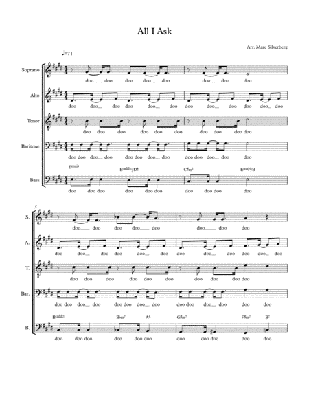 All I Ask (arr. Marc Silverberg)
