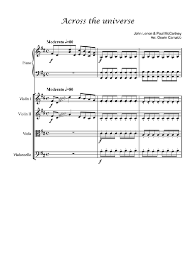 Across The Universe (arr. Oswin Carruido)