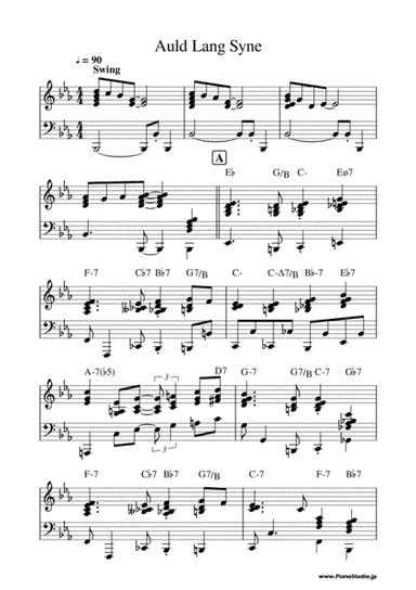Auld Lang Syne - Reharmonized in Jazz style for solo piano (arr. Katsfumi Seki)