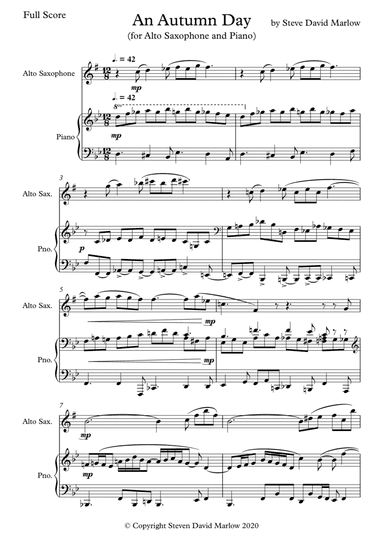 "An Autumn Day" (for Alto Sax and Piano)