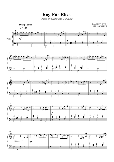 Rag Fur Elise (Based on Beethoven's Für Elise) (arr. SCMusic)