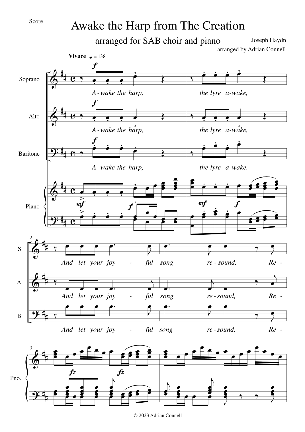 Awake the Harp from The Creation (arr. Adrian Connell)