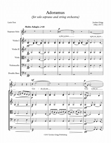 Adoramus (for solo soprano and string orchestra)