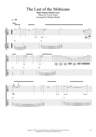 Last Of The Mohicans (main Theme) (arr. İbrahim Birdal)