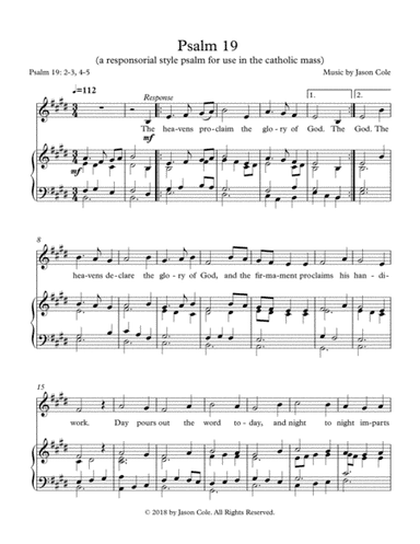 Psalm 19 The Heavens Proclaim the Glory of God