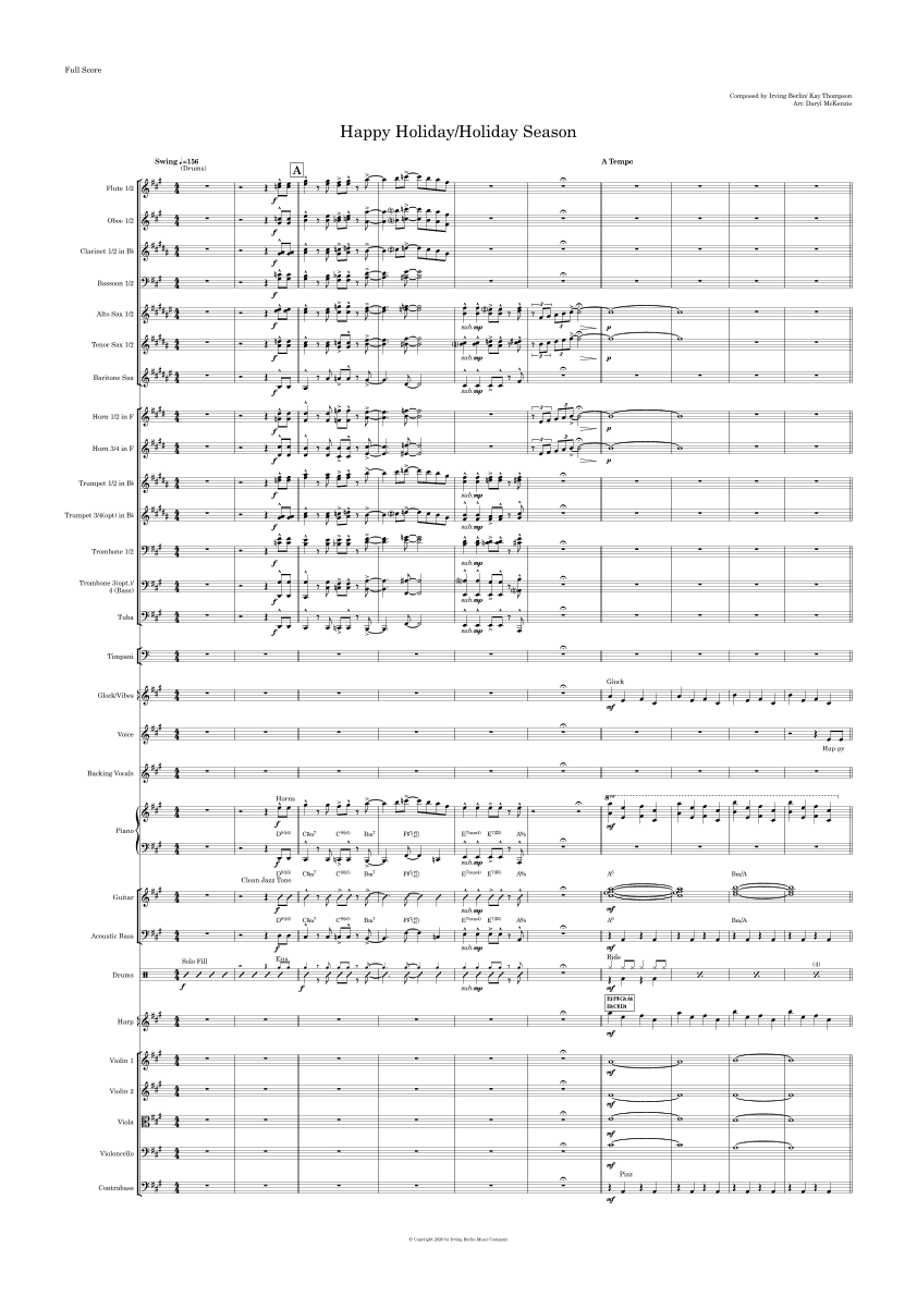 Happy Holiday / The Holiday Season (arr. Daryl McKenzie)