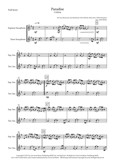 Paradise (arr. Fabio Britto)