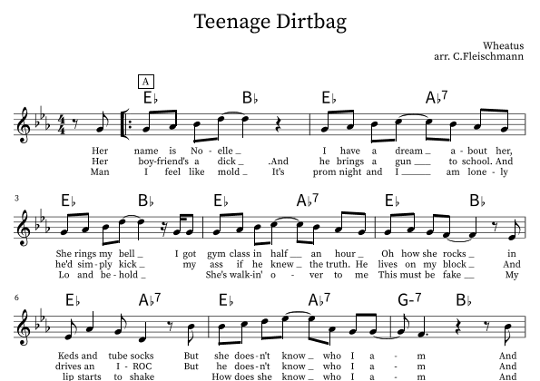 Teenage Dirtbag (arr. Christoph Fleischmann)