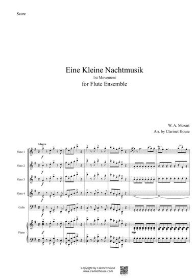 Eine Kleine Nachtmusik KV.525 (1st Movement) for Flute Ensemble (arr. Bowooner, Clarinet House)