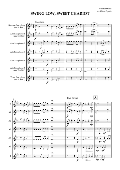 Swing Low, Sweet Chariot (arr. Diana Pagotto)