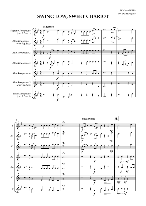 Swing Low, Sweet Chariot (arr. Diana Pagotto)