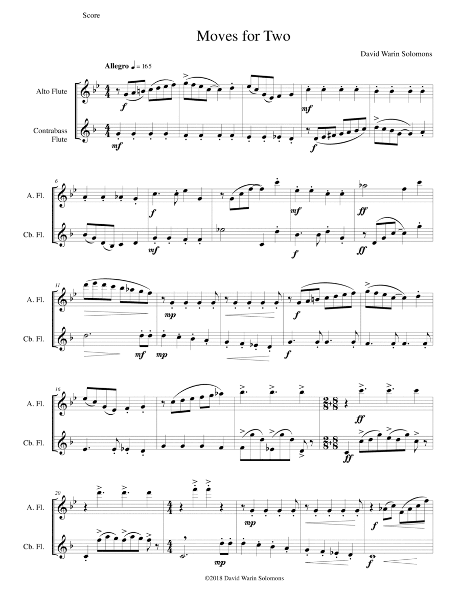 Moves for Two for alto flute and contrabass flute