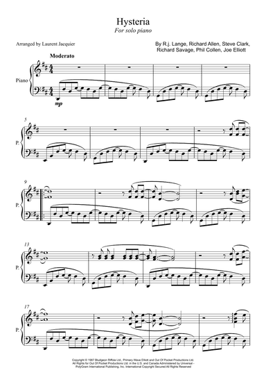 Hysteria (arr. Laurent Jacquier)