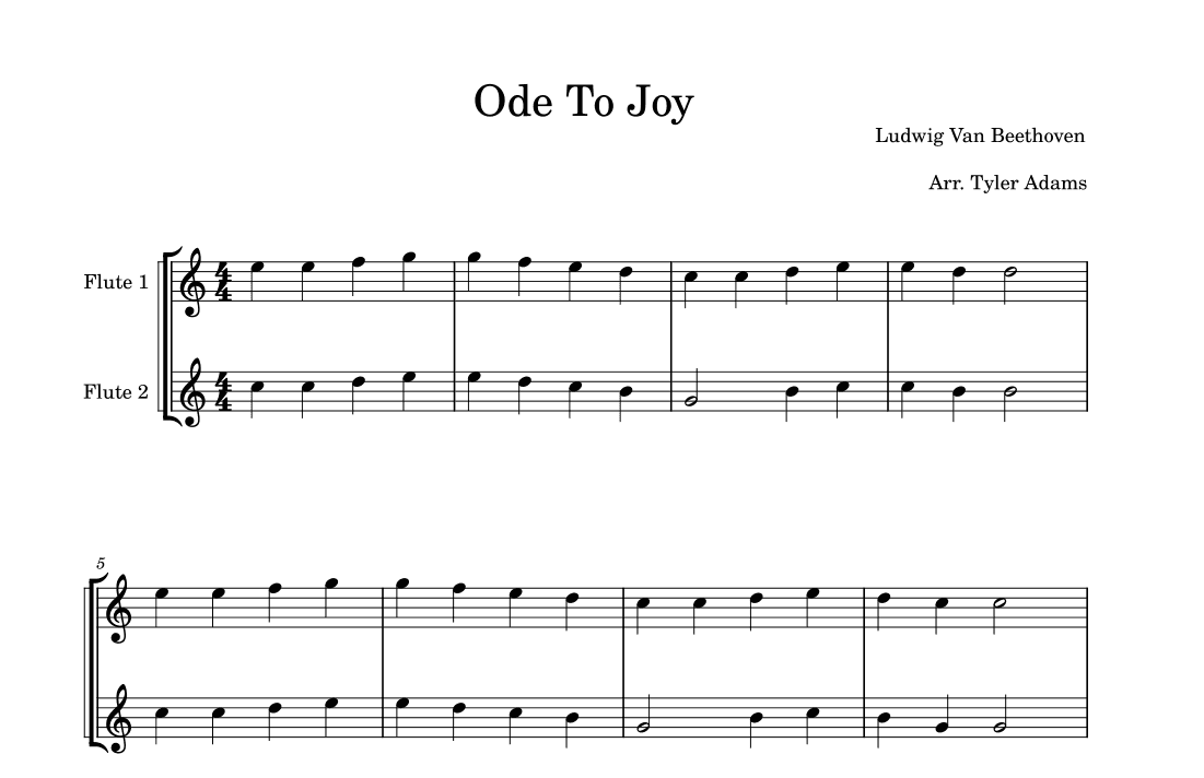 Ode To Joy (Easy Flute Duet) (arr. Tyler Adams)