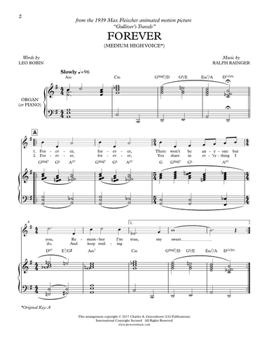 Forever (from "Gulliver’s Travels") – Medium High Voice (arr. Charles A. Gravenhorst)