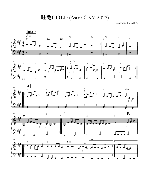 一跃前进 旺兔GOLD (Astro CNY 2023) (arr. MYK)