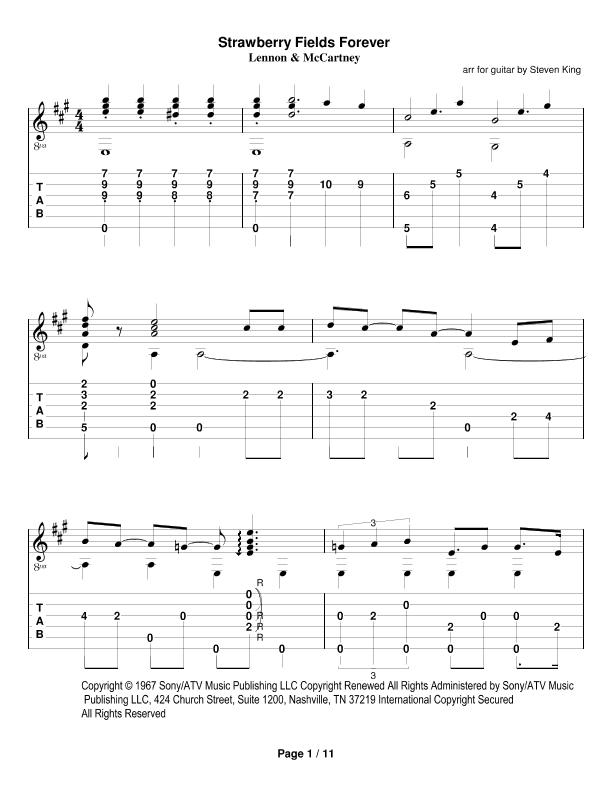 Strawberry Fields Forever (arr. Steven King)