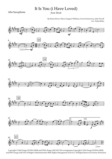 It Is You (i Have Loved) (arr. Fabio Britto)