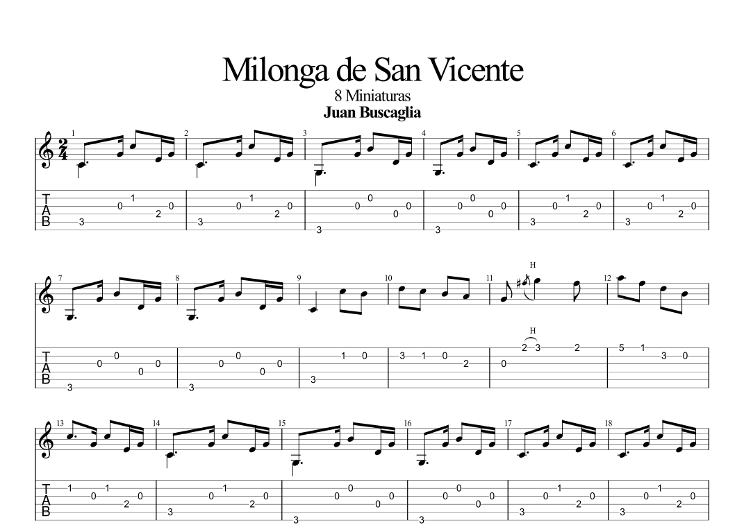 Milonga de San Vicente (Argentine Folk) (arr. Leonardo Ramos)